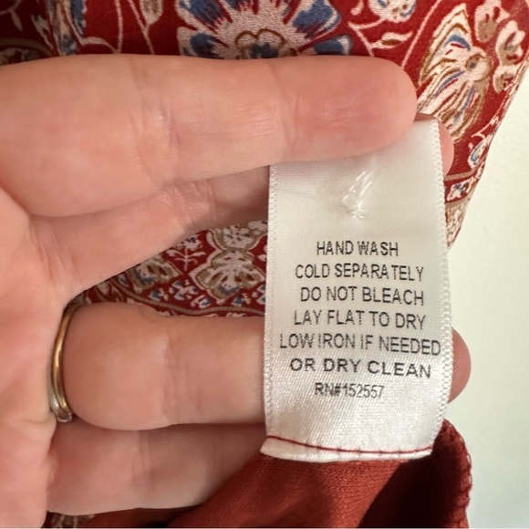 Chicsoul Womens Plus Sz 2X Red Smocked Floral Tiered Midi Dress - Picture 8 of 8